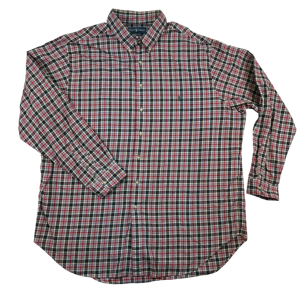 Ralph Lauren Shirt Mens 3XLT Classic Fit Plaid Flannel Button Down Long Sleeve